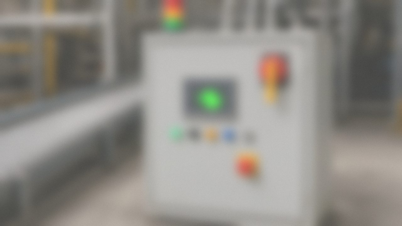 Line-side control station with an HMI on a production floor